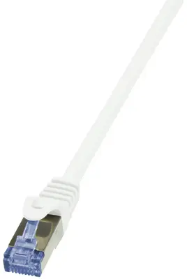 LogiLink CQ4052S RJ45 omrežni kabel\, Patch kabel  S/FTP 2.00 m siva pozlačeni konektorji\, ognjevaren\, z zaščitnim zapornim zatičem 1 kos