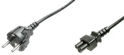 Digitus tok priključni kabel [1x varnostni moški konektor - 1x deteljičast ženski konektor C5] 0.75 m črna