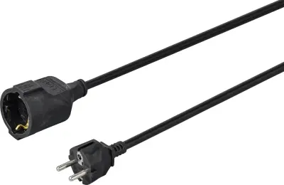 Sygonix SY-4872640 tok podaljšek  16 A črna 10.00 m H05VV-F 3G 1\,5 mm²