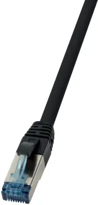 LogiLink CQ6145S RJ45  CAT 6a S/FTP 50.00 m črna pletena zaščita\, brez halogena\, PUR plašč\, kislinsko odporen\, odporen na olje in abrazijo 1 kos