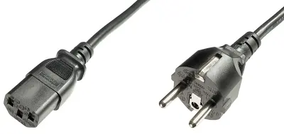 Električni priključni kabel [1x -vtič C14 - 1x vtič z zaščitenimi kontakti] 1.20 m črn Digitus