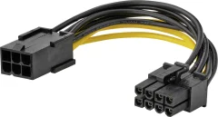 Akasa tok priključni kabel [1x 6-polni moški konektor PCI-e - 1x 8-polni moški konektor PCI-e] 0.10 m rumena\, črna