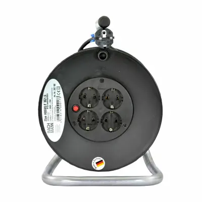 Bachmann 392.180 kabelski boben 25.00 m črna varnostni moški konektor
