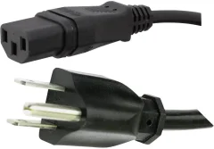 Priključni kabel za hladne naprave [ ameriški varnostni vtič - IEC vtičnica C13] črni 2 m HAWA 1008247