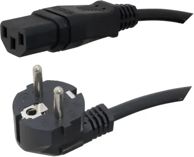 Priključni kabel za hladne naprave [ varnostni vtič -  IEC vtičnica C13] črni 2 m HAWA 1008230