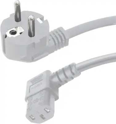 Priključni kabel za hladne naprave [ varnostni vtič -  IEC vtičnica C13] sivi 5 m HAWA 1008241