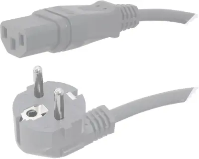 Priključni kabel za hladne naprave [ varnostni vtič -  IEC vtičnica C13] sivi 2.5 m HAWA 1008233