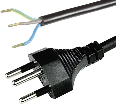 Priključni kabel [ švicarski vtič - kabel\, odprti konec] črni 2 m HAWA 1008242
