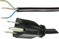 Priključni kabel [ ameriški varnostni vtič - kabel\, odprti konec] črni 2 m HAWA 1008246