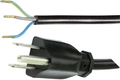 Priključni kabel [ ameriški varnostni vtič - kabel\, odprti konec] črni 2 m HAWA 1008246
