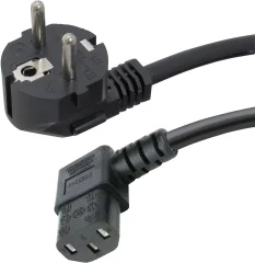 Priključni kabel za hladne naprave [ varnostni vtič -  IEC vtičnica C13] črni 2 m HAWA 1008236