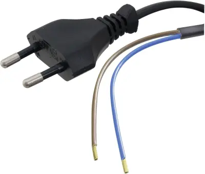 Priključni kabel [ evro vtič - kabel\, odprti konec] črni 2 m HAWA 1008205