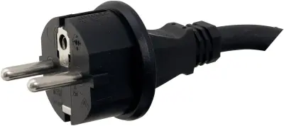Priključni kabel [ varnostni vtič - kabel\, odprti konec] črni 5 m HAWA 1008260