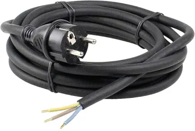 Priključni kabel [ varnostni vtič - kabel\, odprti konec] črni 10 m AS Schwabe 70910