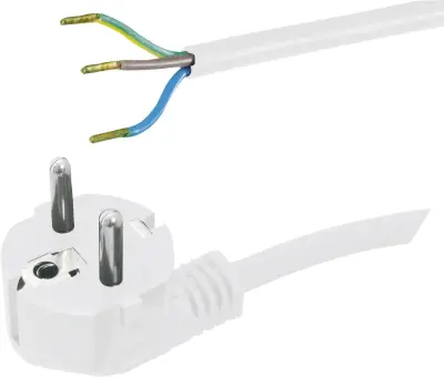 Priključni kabel [ varnostni vtič - kabel\, odprti konec] beli 5 m HAWA 1008227