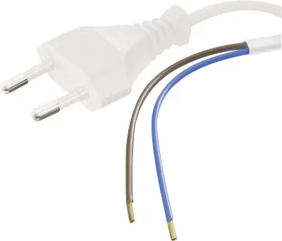 Priključni kabel [ evro vtič - kabel\, odprti konec] beli 2 m HAWA 1008204