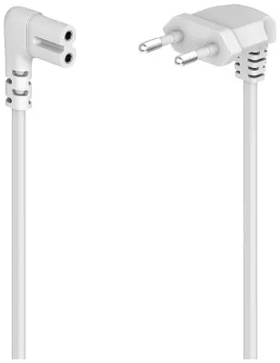 Napajalni kabel\, obojestransko nagnjen\, evro vtič\, dvojni utor/C7\, 5 m\, bel Hama 00223285 tok napajalni kabel  bela 5 m