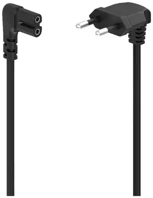 Napajalni kabel\, obojestransko nagnjen\, Euro vtič\, dvojni utor/C7\, 1\,5 m\, črn Hama 00223282 tok napajalni kabel  črna 1.5 m