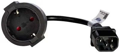 Akyga tok priključni kabel [1x moški konektor IEC\, C14 - 1x varnostna vtičnica] 0.15 m črna