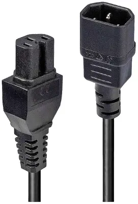 LINDY tok priključni kabel [1x moški konektor IEC\, C14 - 1x ženski konektor C15] 2.00 m črna