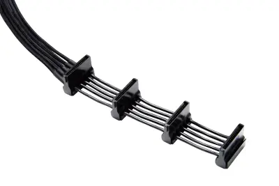 BeQuiet tok priključni kabel [4x električni moški konektor SATA - 1x bequiet! modularni napajalnik] 0.72 m črna