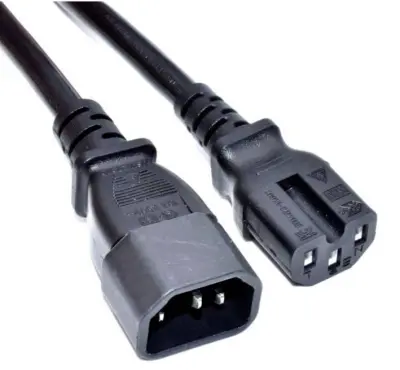 Akyga tok priključni kabel [1x moški konektor IEC\, C14 - 1x ženski konektor za toplotne naprave C15] 1.80 m črna