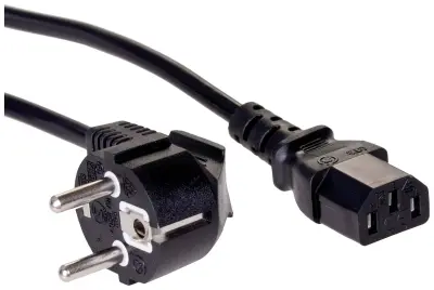 Akyga tok priključni kabel [1x ženski konektor IEC C13\, 10 A - 1x varnostni moški konektor] 3.00 m črna