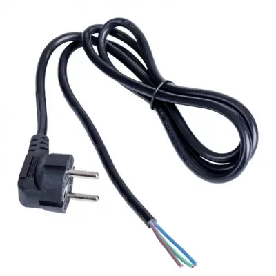 Akyga tok priključni kabel [1x prosti konec - 1x kotni varnostni moški konektor] 1.50 m črna