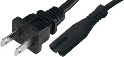 Omrežni kabel za brivnik [ameriški vtič - IEC vtičnica C7] črne barve 1.8 m HAWA 1008267