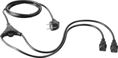 Priključni kabel za hladne naprave Sygonix črn - 2xC13 ravni - 2\,5m črn Sygonix SY-5178378 hladne naprave Y-kabel  črna 2 m