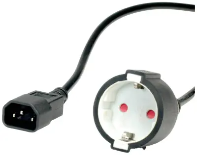 VALUE napajalni kabel\, vtič C14 v vtičnico zaščitnega kontakta\, črn\, 0\,3 m Value 19.99.1117 hladne naprave adapterski kabel  črna 0.30 m
