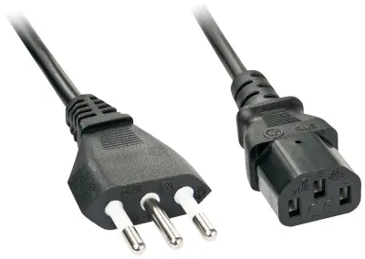 LINDY tok priključni kabel [1x italijanski moški konektor - 1x ženski konektor IEC C13\, 10 A] 3.00 m črna