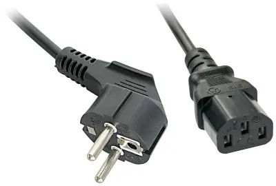 LINDY tok priključni kabel [1x varnostni moški konektor - 1x ženski konektor IEC C13\, 10 A] 2.00 m črna