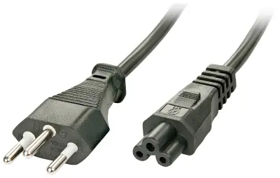 LINDY tok priključni kabel [1x švicarski moški konektor - 1x deteljičast ženski konektor C5] 2.00 m črna