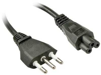 LINDY tok priključni kabel [1x italijanski moški konektor - 1x deteljičast ženski konektor C5] 2.00 m črna