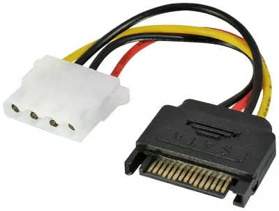 LINDY tok adapterski kabel [1x 4-polni električni ženski konektor IDE - 1x električni moški konektor SATA] 0.12 m večbarvna
