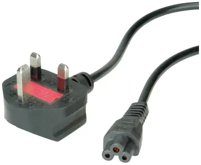 VALUE UK napajalni kabel\, 3-polni. Vtičnica za prenosnik\, 3A\, črna\, 1\,8 m Value 19.99.2016 prenosnik priključni kabel  črna 1.80 m