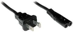 LINDY tok priključni kabel [1x ameriški moški konektor - 1x ženski konektor za manjše naprave C7] 2.00 m črna