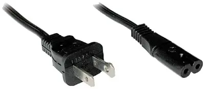 LINDY tok priključni kabel [1x ameriški moški konektor - 1x ženski konektor za manjše naprave C7] 2.00 m črna