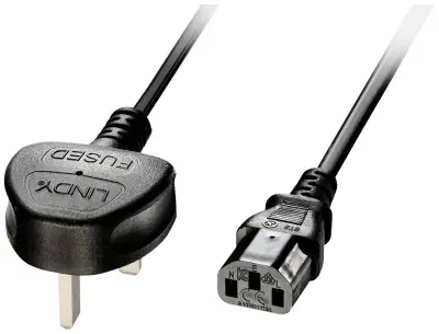 LINDY tok priključni kabel [1x VB vtič - 1x ženski konektor IEC C13\, 10 A] 3.00 m črna