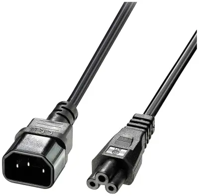LINDY tok priključni kabel [1x moški konektor IEC\, C14 - 1x deteljičast ženski konektor C5] 3.00 m črna