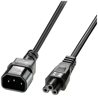 LINDY tok priključni kabel [1x moški konektor IEC\, C14 - 1x deteljičast ženski konektor C5] 5.00 m črna