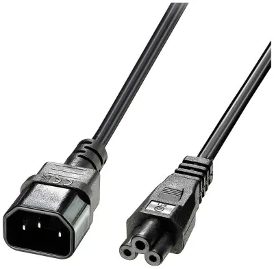 LINDY tok priključni kabel [1x moški konektor IEC\, C14 - 1x deteljičast ženski konektor C5] 1.00 m črna