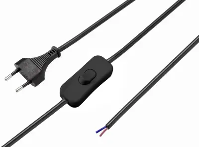 Sygonix SY-5044224 tok priključni kabel  črna 1.50 m vklj. stikalo za vklop/izklop