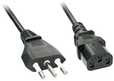 LINDY tok priključni kabel [1x italijanski moški konektor - 1x ženski konektor IEC C13\, 10 A] 0.70 m črna