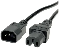 VALUE napajalni kabel IEC320/C14 moški - C15 ženski\, črn\, 1\,8 m Value 19.99.1122 hladne naprave priključni kabel  črna 1.80 m