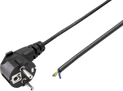 Napajalni kabel\, varnostni vtič PG/odprt konec\, 1\,5 m\, črn Sygonix SY-5044220 tok priključni kabel  črna 1.50 m