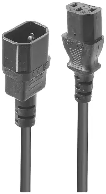 LINDY tok priključni kabel [1x moški konektor IEC\, C14 - 1x ženski konektor IEC C13\, 10 A] 1.00 m črna