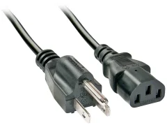 LINDY tok priključni kabel [1x ameriški moški konektor - 1x ženski konektor IEC C13\, 10 A] 2.00 m črna