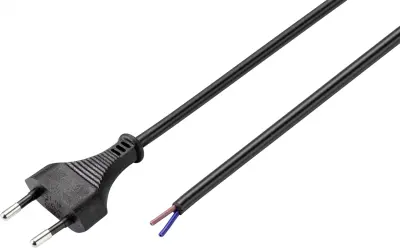Napajalni kabel Euro vtič (ravni)/odprt konec\, 1\,5 m\, črn Sygonix SY-5044226 tok priključni kabel  črna 1.50 m